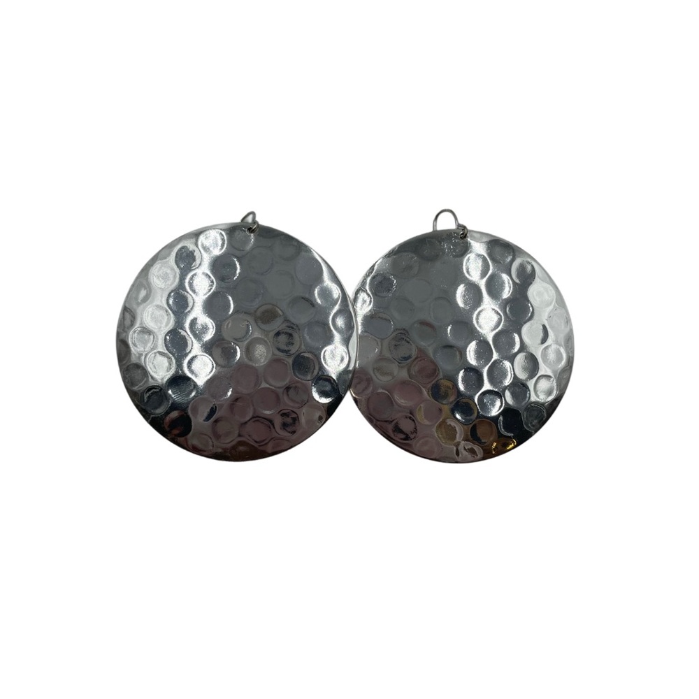 NWOT Hammered Silvertone Disc Earrings